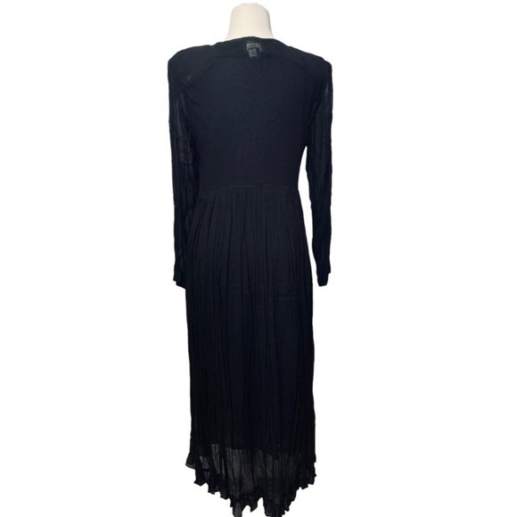 VTG Dress‎ Starina 70s Black Sequin Black Sheer Boho Small Hippie fairy goth - Picture 3 of 11
